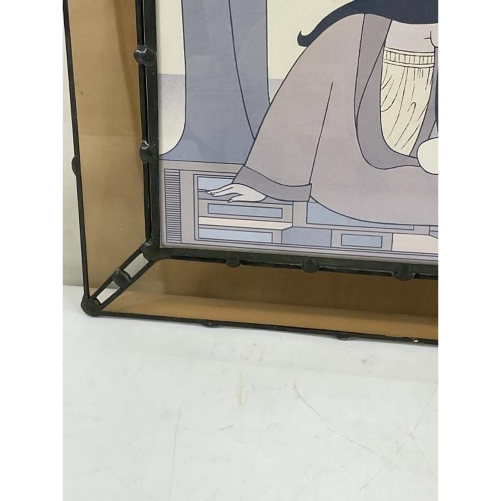 Will Barnet “Paean” Serigraph Print • Modernist Art • Rare Glass Frame 14.75x13. - Picture 3 of 5